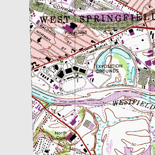 Topographic Map of Storrowton Village Museum, MA