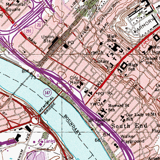 Topographic Map of Symphony Hall, MA