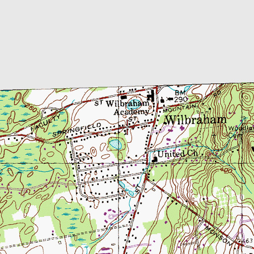 Topographic Map of The Little Red Schoolhouse, MA