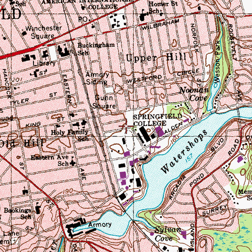 Topographic Map of Town Student Health Center, MA