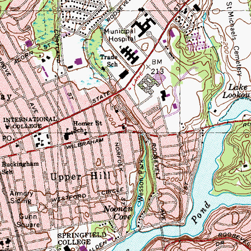 Topographic Map of Trinity Lutheran Church, MA