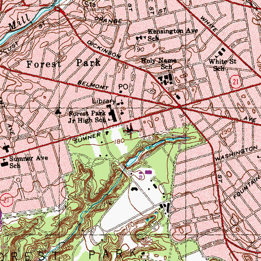 Topographic Map of Trinity United Methodist Church, MA