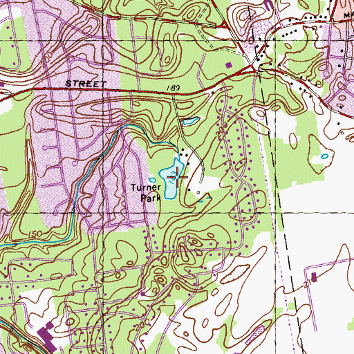 Topographic Map of Turret Park Pond, MA