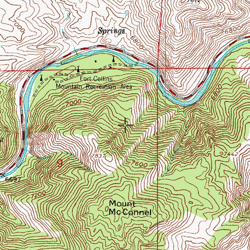 Topographic Map of Kreutzer Nature Trail, CO