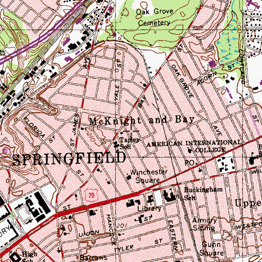 Topographic Map of Universal Temple Family Church, MA