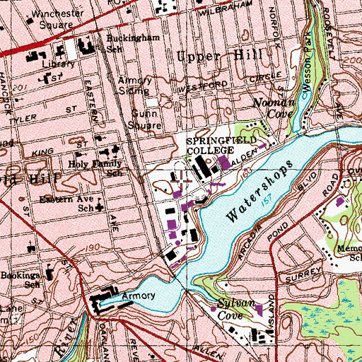 Topographic Map of Weiser Building, MA