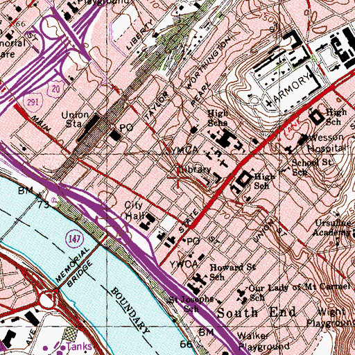 Topographic Map of Wells Block, MA