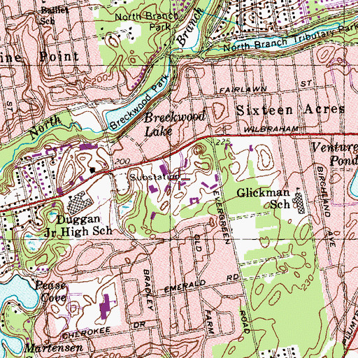 Topographic Map of Western New England College, MA