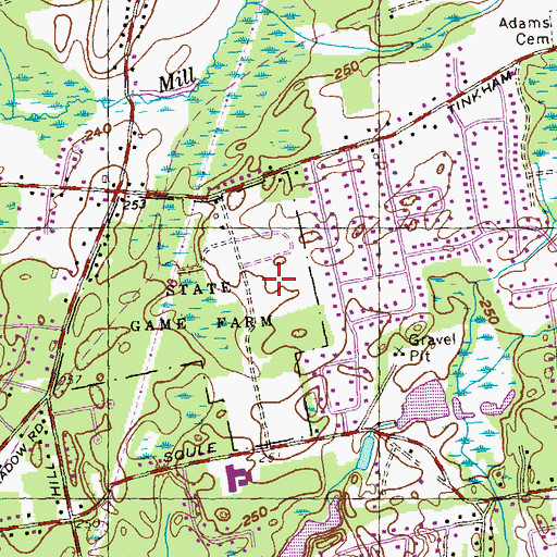 Topographic Map of Wilbraham Wildlife Area, MA