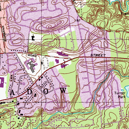 Topographic Map of Williams Place Shopping Mall Shopping Center, MA