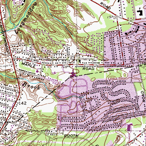 Topographic Map of Willie Ross School for the Deaf, MA