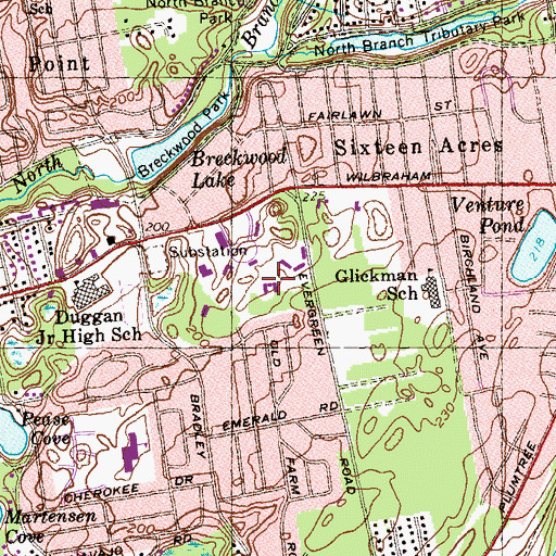 Topographic Map of Windham Hall, MA