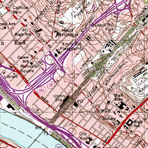 Topographic Map of YMCA, MA