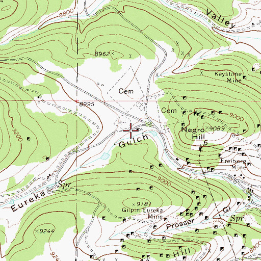 Topographic Map of Boodle Mine, CO