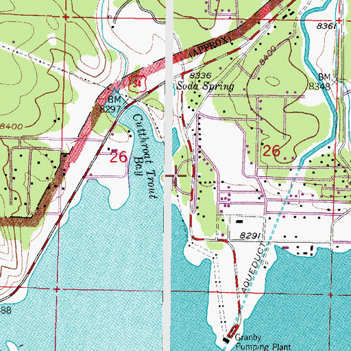 Topographic Map of Cutthroat Bay Campground, CO