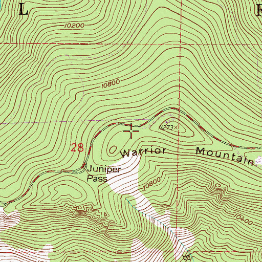 Topographic Map of Warrior Mountain Picnic Area, CO