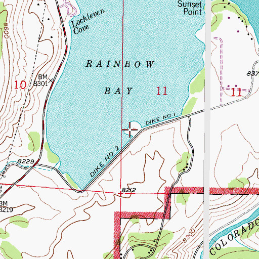 Topographic Map of Quinette Point Picnic Area, CO