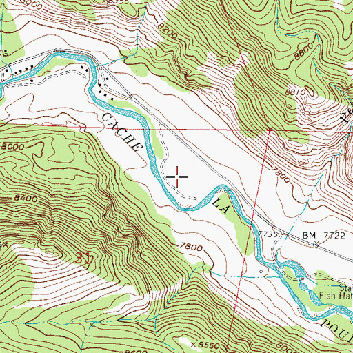 Topographic Map of Big Bend Campground, CO