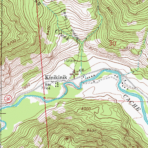 Topographic Map of Roaring Creek Trailhead, CO