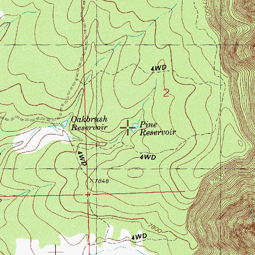 Topographic Map of Pine Reservoir, CO
