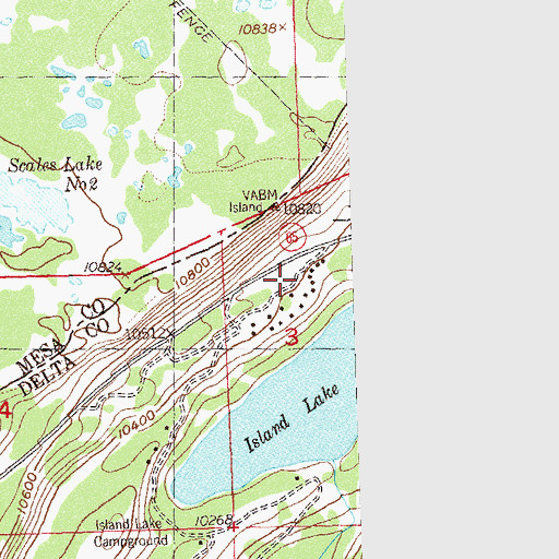 Topographic Map of Grand Mesa Lodge, CO