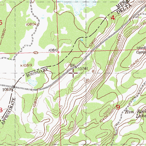 Topographic Map of Land O Lakes Overlook, CO