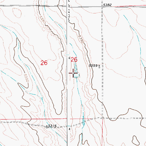Topographic Map of Gunn Reservoir Number Three, CO