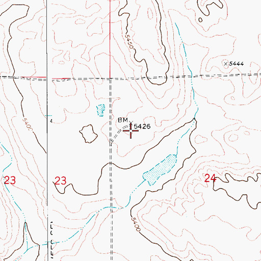 Topographic Map of Brass Cap Windmill, CO