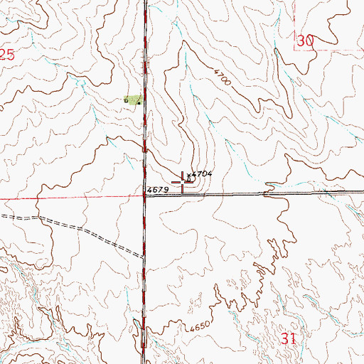 Topographic Map of Baker Windmill, CO