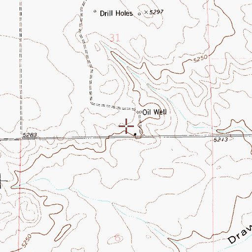 Topographic Map of Mustang Oilfield, CO