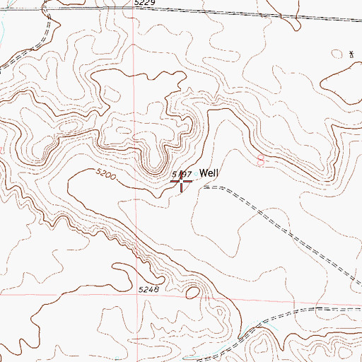 Topographic Map of Andy Larkspur Water Well, CO