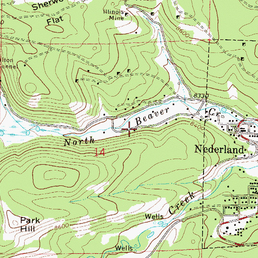 Topographic Map of Beaver Valley Estate, CO