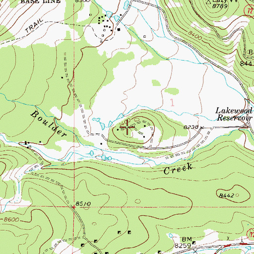 Topographic Map of Caribou City, CO