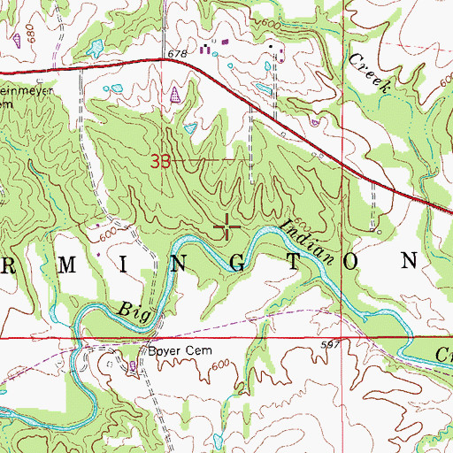 Topographic Map of White Timber Area, IA