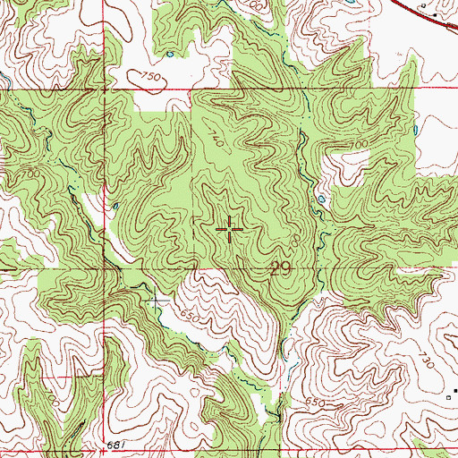 Topographic Map of Van Buren Wildlife Area, IA