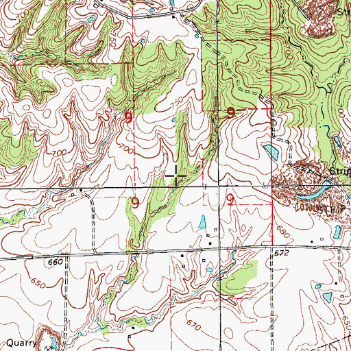 Topographic Map of Selma Wildlife Area, IA