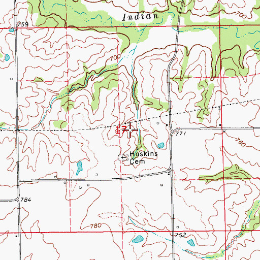 Topographic Map of Upton Post Office (historical), IA