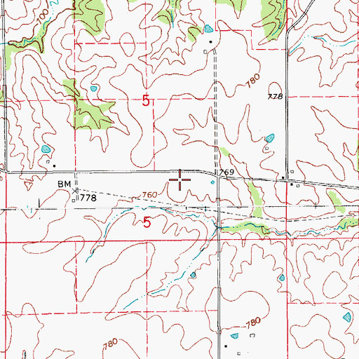 Topographic Map of Niles Post Office (historical), IA