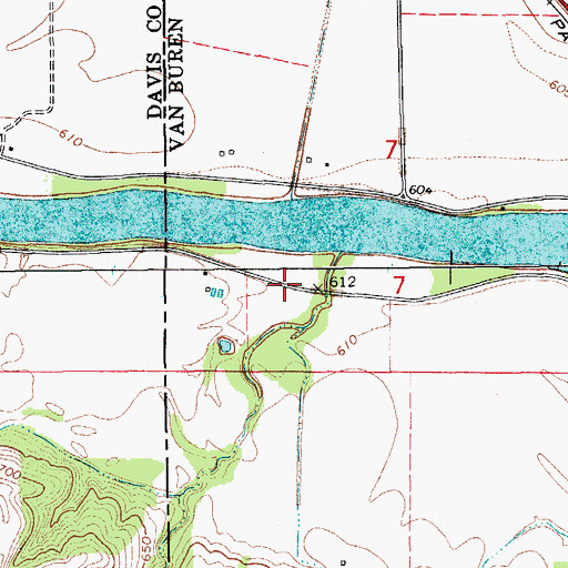 Topographic Map of New Market Post Office (historical), IA