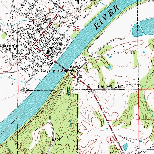 Topographic Map of Pleasant Hill Post Office (historical), IA