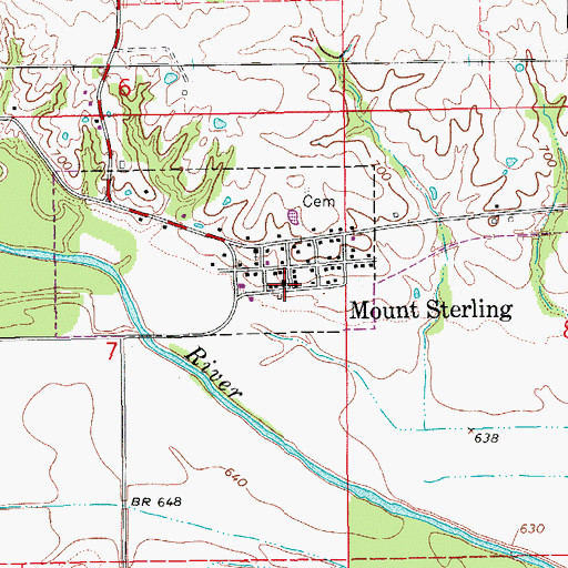 Topographic Map of Mount Sterling (historical), IA