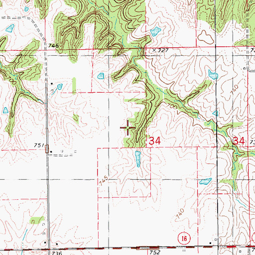 Topographic Map of Union Post Office (historical), IA
