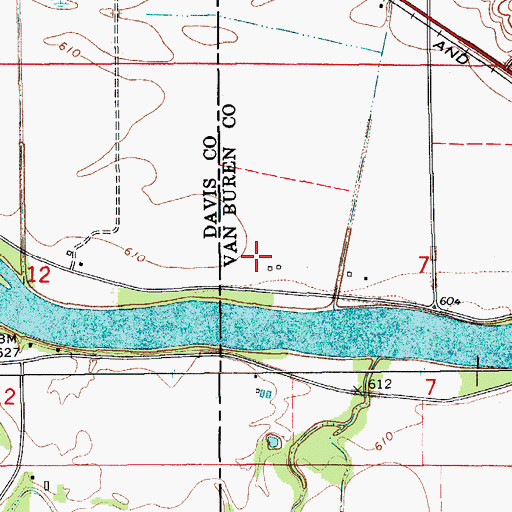 Topographic Map of Iowaville Post Office (historical), IA