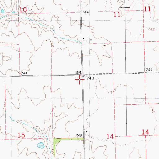 Topographic Map of Gainesborough Post Office (historical), IA