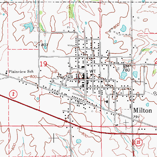 Topographic Map of Mount Sterling United Methodist Church, IA