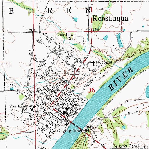 Topographic Map of Boley Incorporated Elevator, IA