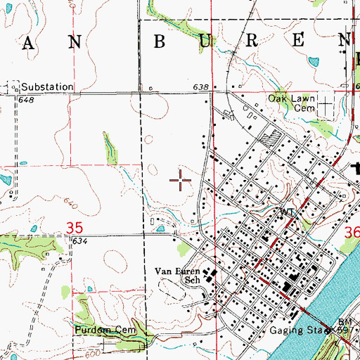 Topographic Map of Van Buren Good Samaritan Center, IA