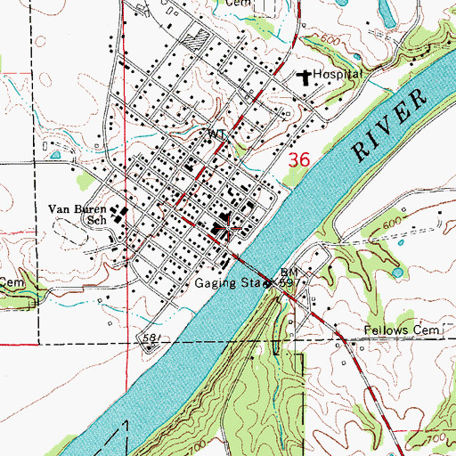 Topographic Map of Keosauqua Family Chiropractic Center, IA