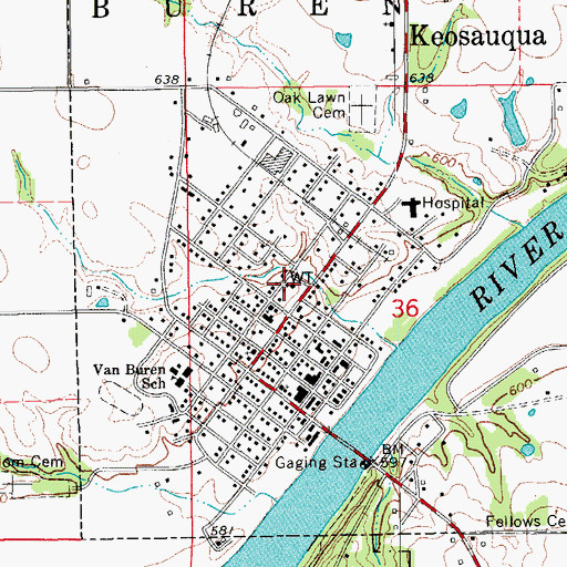Topographic Map of Van Buren County Sheriff's Office, IA