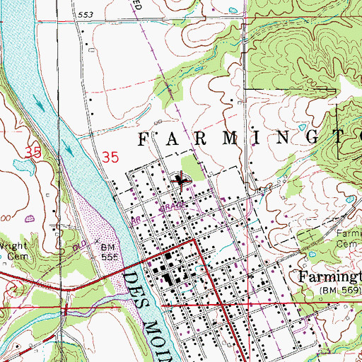 Topographic Map of Harmony Middle School, IA